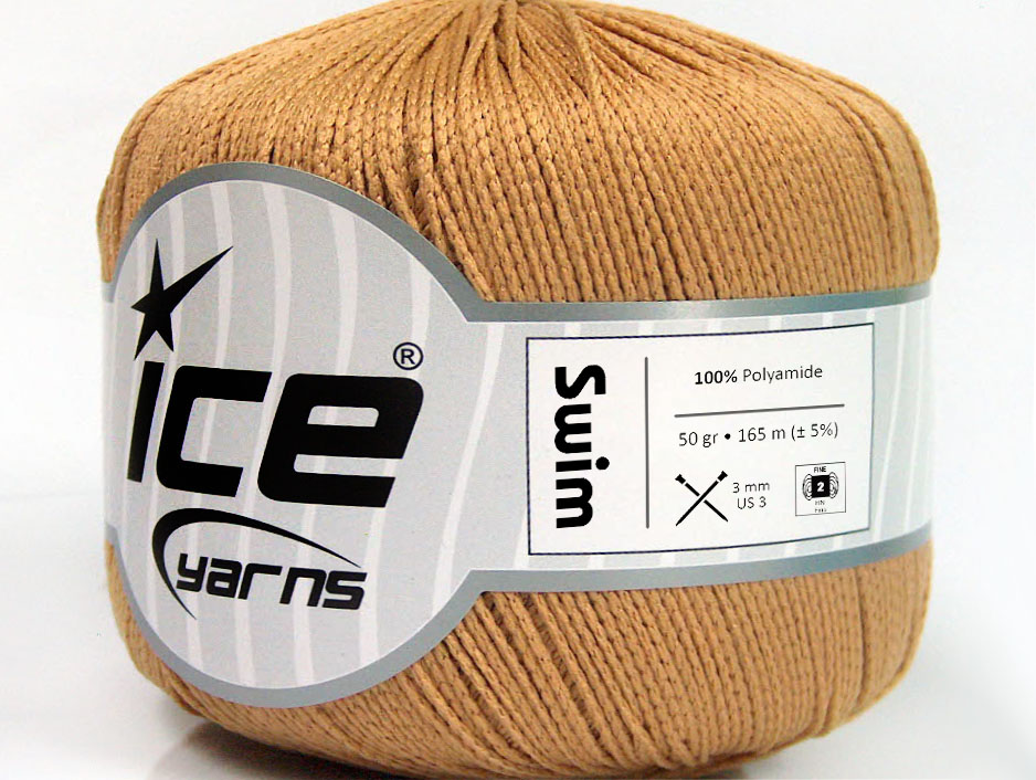 Lot of 6 Skeins Ice Yarns SWIM Hand Knitting Yarn Camel.